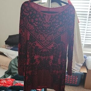 Soma Pink and Black Tunic Top